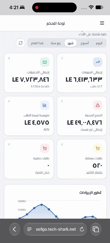 لوحة التحكم — SellGo